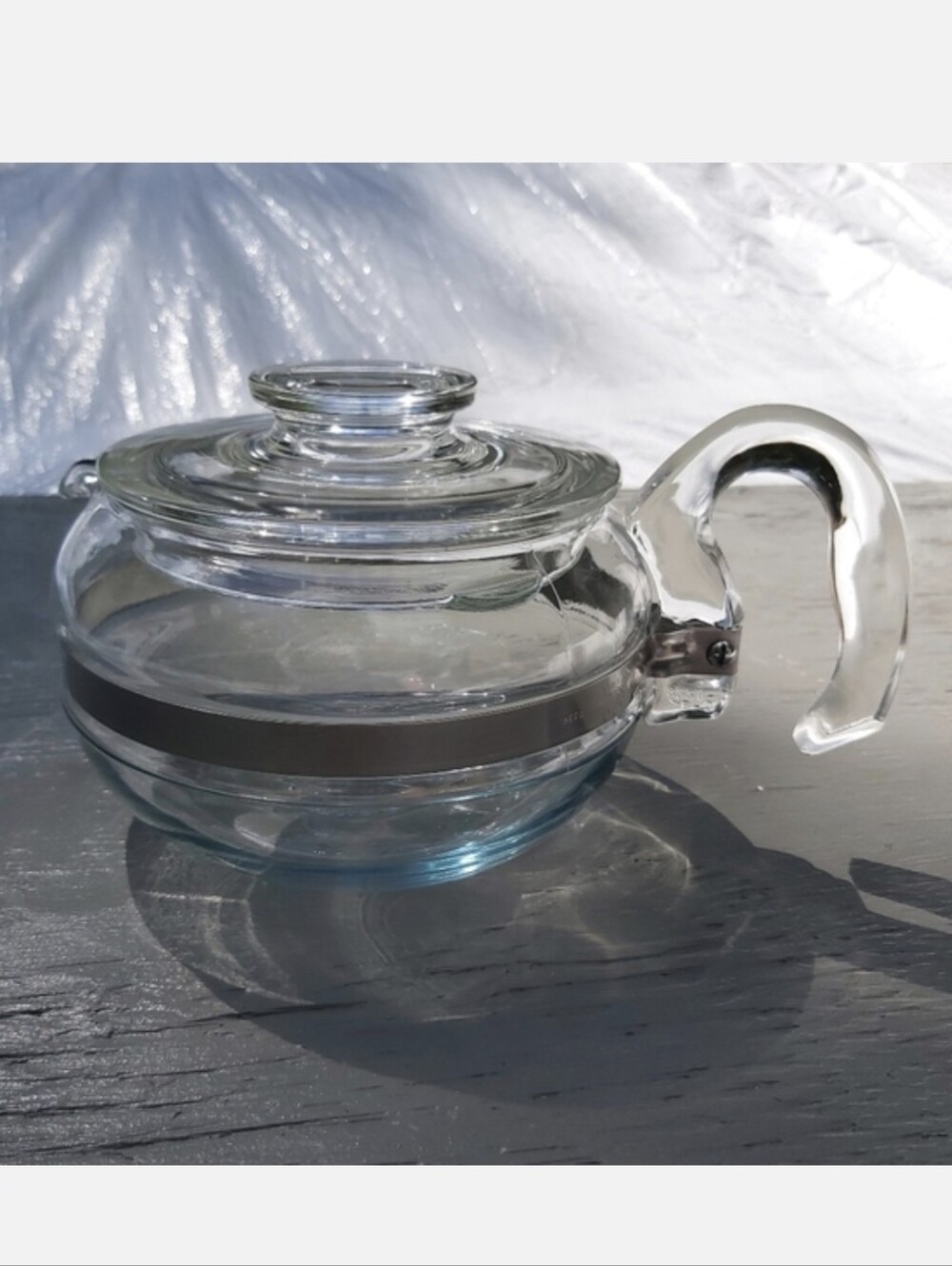 Vintage Pyrex Flameware Stove Top Clear Glass Kettle Tea Pot